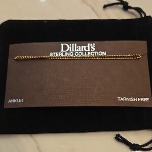 Dillard's Diamond Cut Gold Anklet Bracelet New No Tarnish